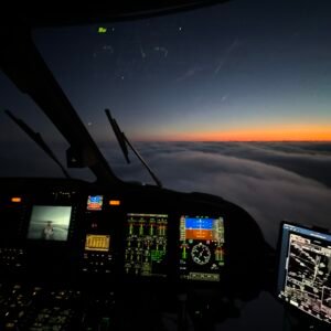 Cockpit Sunset Heli